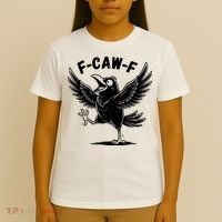 Funny Retro F CAW F Crow Raven T-Shirt thumb 4