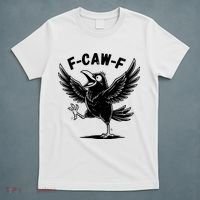 Funny Retro F CAW F Crow Raven T-Shirt thumb 5