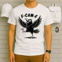 Funny Retro F CAW F Crow Raven T-Shirt thumb 6