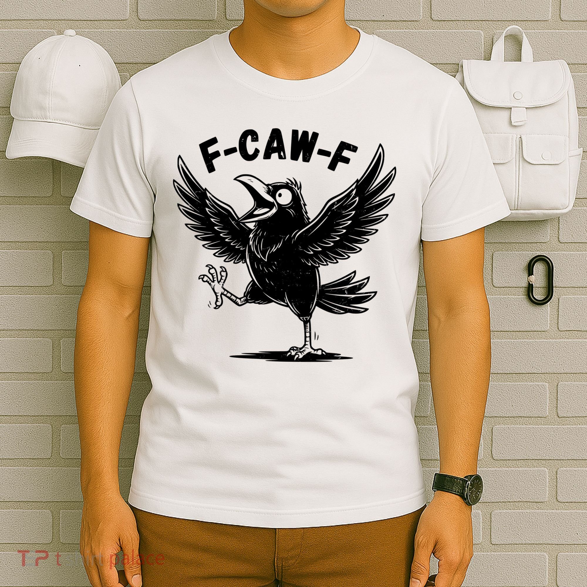 Funny Retro F CAW F Crow Raven T-Shirt