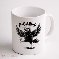 Funny Retro F CAW F Crow Raven Coffee Mug thumb 1