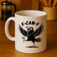 Funny Retro F CAW F Crow Raven Coffee Mug thumb 4