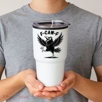 Funny Retro F CAW F Crow Raven Tumbler thumb 2
