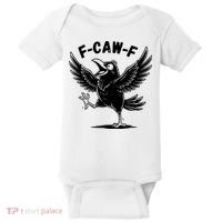Funny Retro F CAW F Crow Raven Baby Bodysuit thumb 0