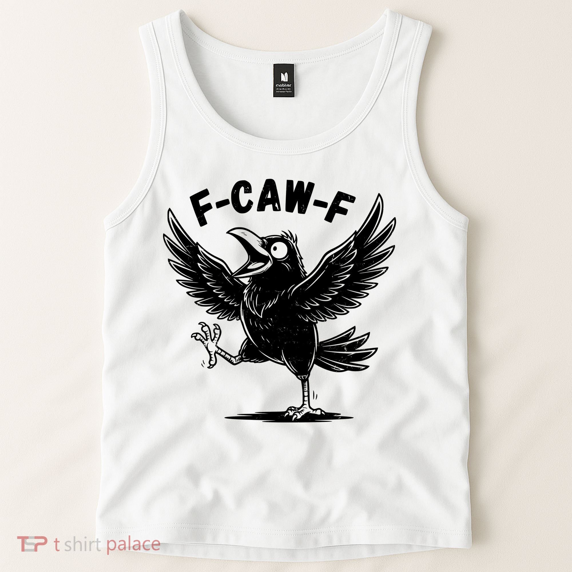 Funny Retro F CAW F Crow Raven Tank Top