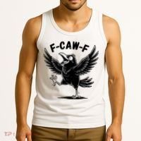 Funny Retro F CAW F Crow Raven Tank Top thumb 3