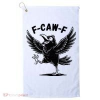Funny Retro F CAW F Crow Raven Golf Towel thumb 0