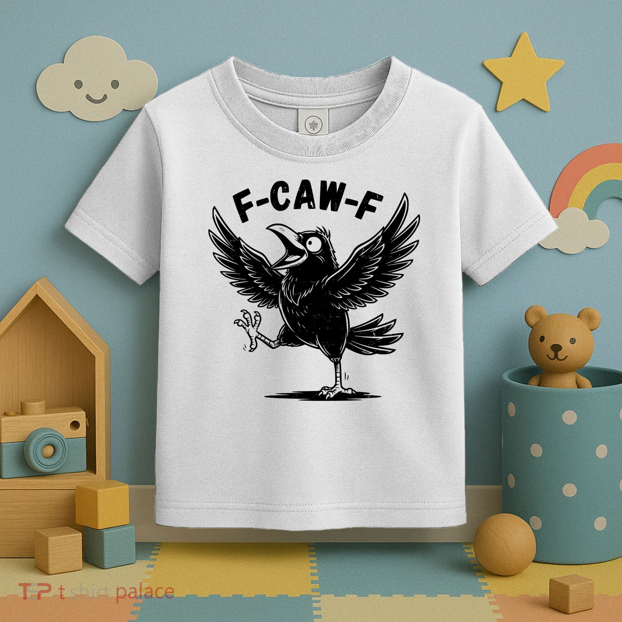 Funny Retro F CAW F Crow Raven Toddler T-Shirt