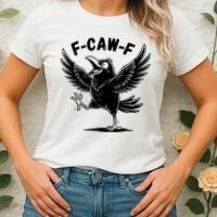 Funny Retro F CAW F Crow Raven Women's T-Shirt thumb 2