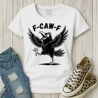 Funny Retro F CAW F Crow Raven Women's T-Shirt thumb 3