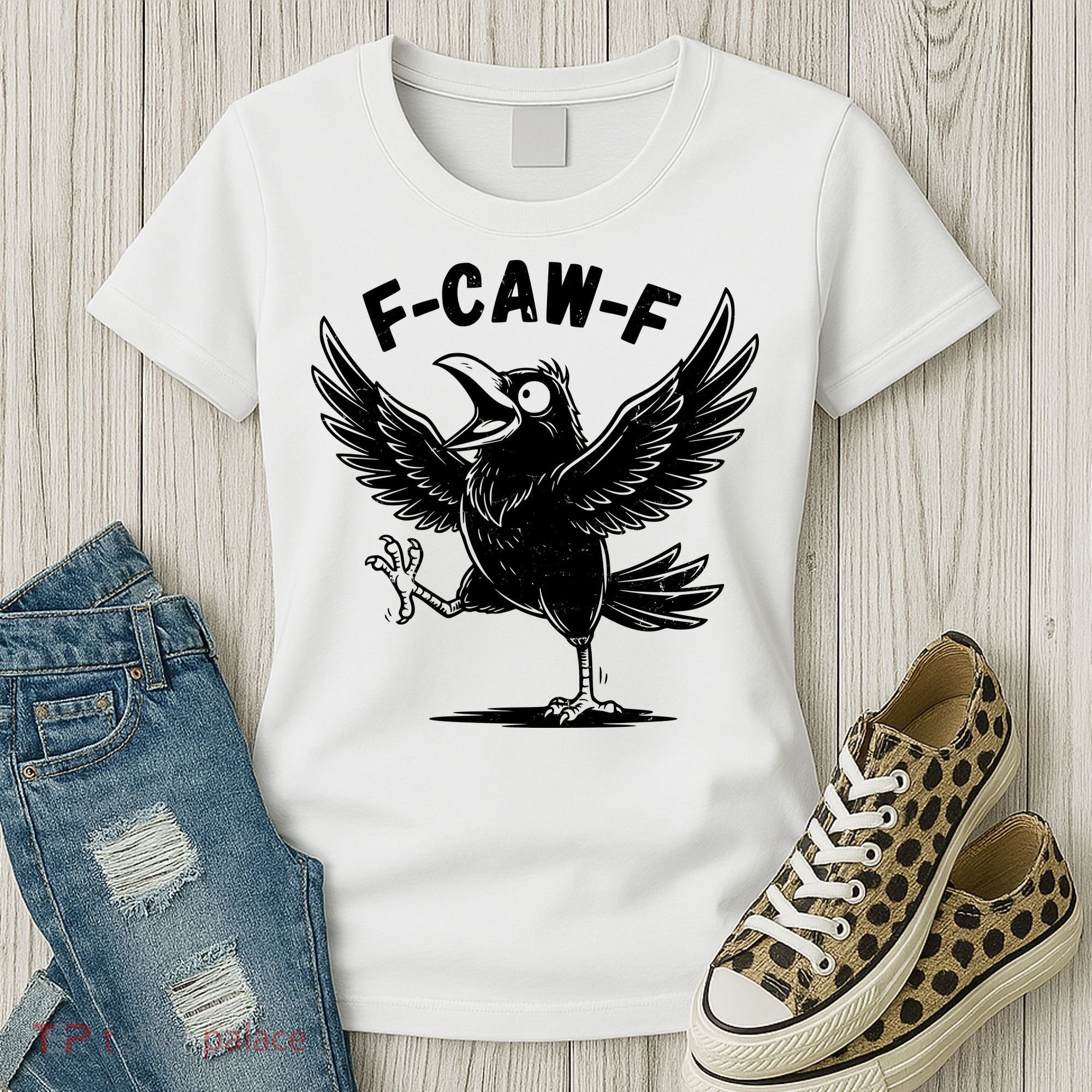 Funny Retro F CAW F Crow Raven Women's T-Shirt