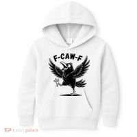 Funny Retro F CAW F Crow Raven Kids Hoodie thumb 0