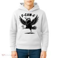 Funny Retro F CAW F Crow Raven Kids Hoodie thumb 4