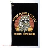 Funny Raccoon Forage Around & Find Out Tactical Trash Panda Golf Towel thumb 0