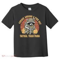 Funny Raccoon Forage Around & Find Out Tactical Trash Panda Toddler T-Shirt thumb 0