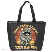 Funny Raccoon Forage Around & Find Out Tactical Trash Panda Tote Bag thumb 0
