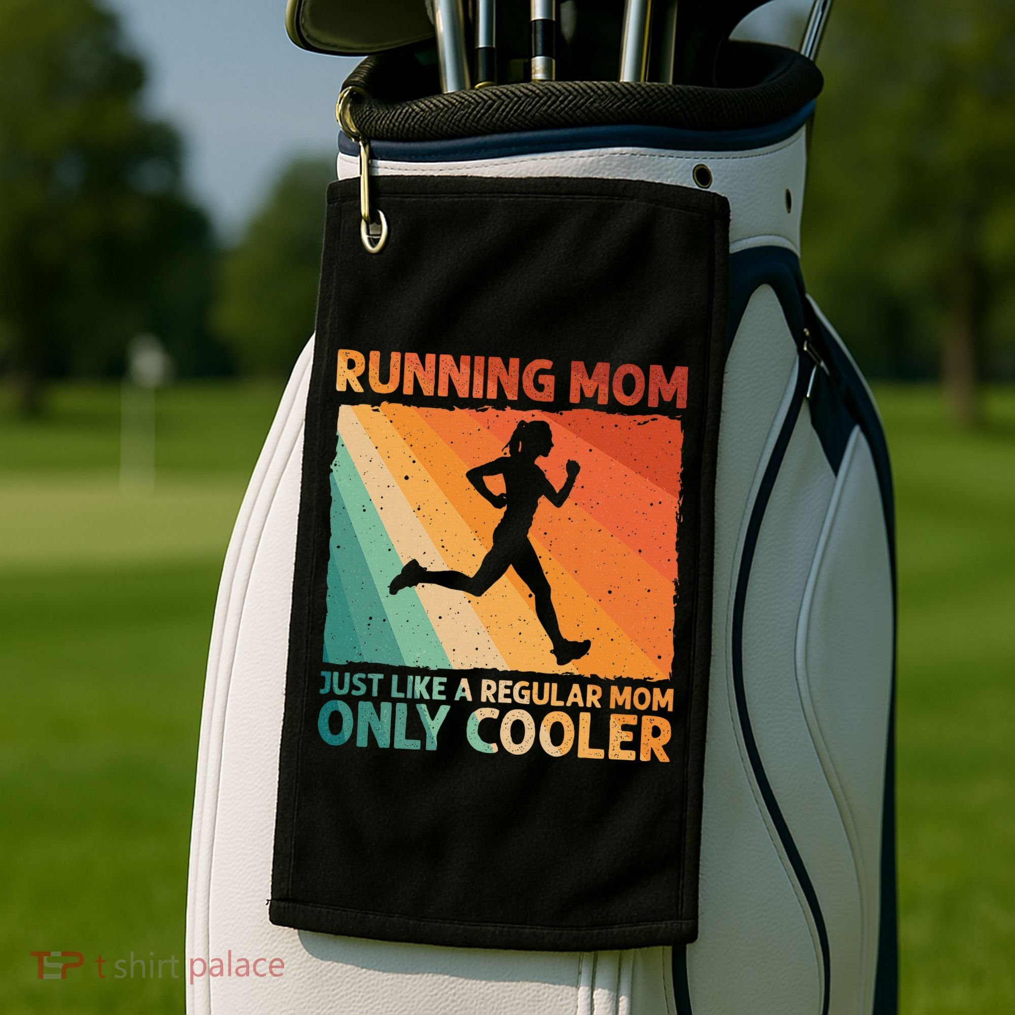 Funny Running For Wo Mom Marathoner Runner Coach Racing  Golf Towel
