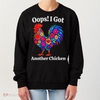 Floral Rooster Farm Animal Funny Oops I Got Another Chicken Women's Sweatshirt thumb 0