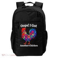 Floral Rooster Farm Animal Funny Oops I Got Another Chicken Backpack thumb 0