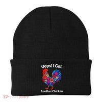 Floral Rooster Farm Animal Funny Oops I Got Another Chicken Beanie thumb 0