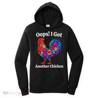 Floral Rooster Farm Animal Funny Oops I Got Another Chicken Women's Hoodie thumb 0