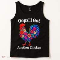 Floral Rooster Farm Animal Funny Oops I Got Another Chicken Tank Top thumb 2