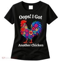Floral Rooster Farm Animal Funny Oops I Got Another Chicken Women's T-Shirt thumb 0