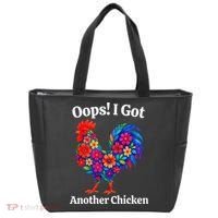 Floral Rooster Farm Animal Funny Oops I Got Another Chicken Tote Bag thumb 0