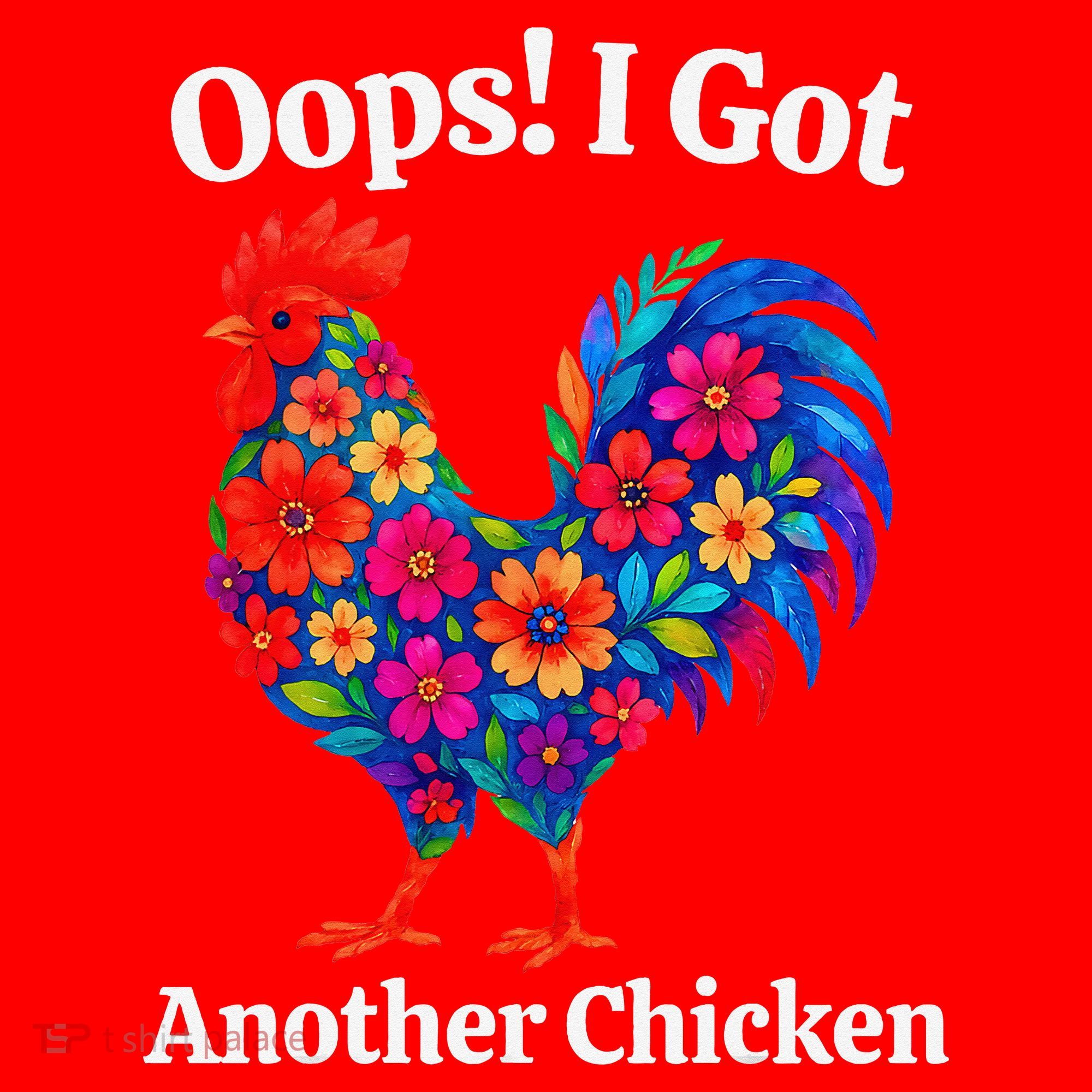 Floral Rooster Farm Animal Funny Oops I Got Another Chicken Santa Hat