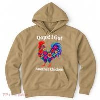 Floral Rooster Farm Animal Funny Oops I Got Another Chicken Hoodie thumb 0
