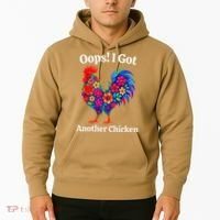 Floral Rooster Farm Animal Funny Oops I Got Another Chicken Hoodie thumb 2