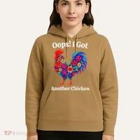 Floral Rooster Farm Animal Funny Oops I Got Another Chicken Hoodie thumb 5