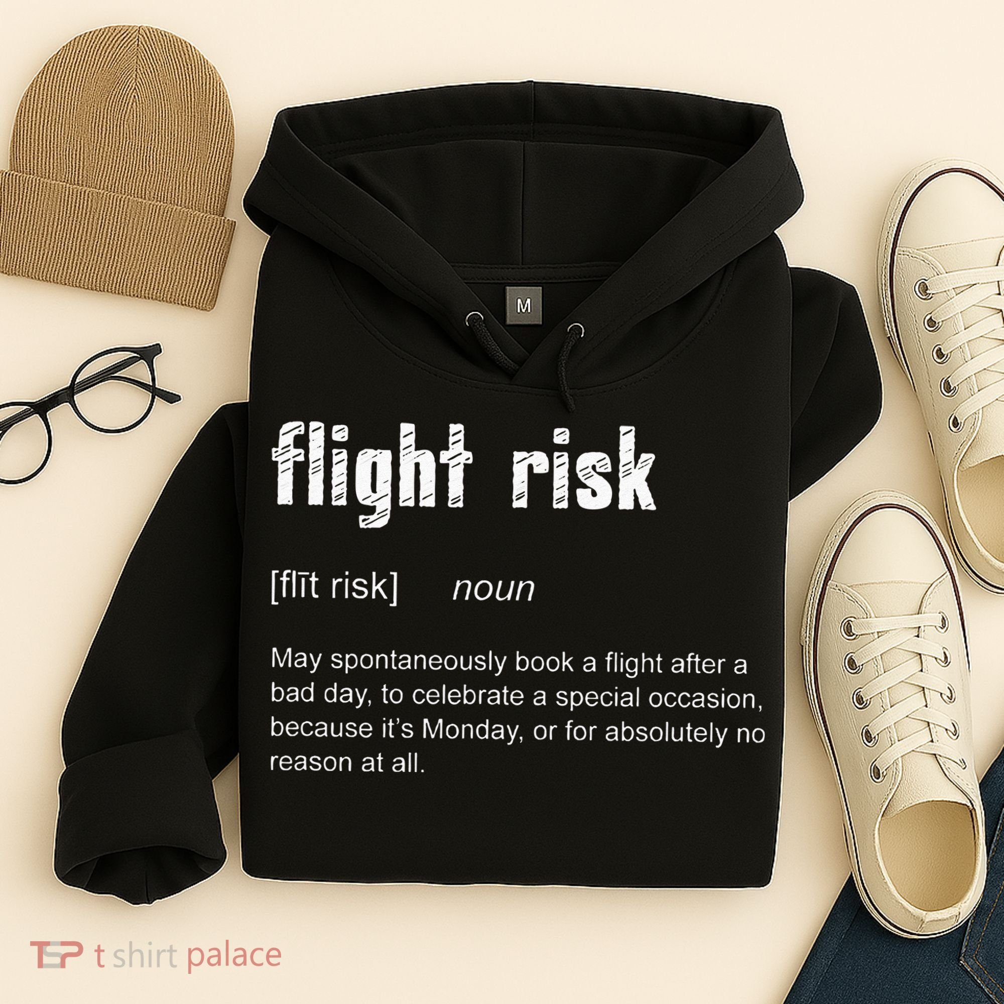 Flight Risk For Frequent Travelers Funny Travel Definition Hoodie