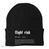 Flight Risk For Frequent Travelers Funny Travel Definition Beanie thumb 0