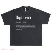 Flight Risk For Frequent Travelers Funny Travel Definition Urban Oversized Heavyweight T-Shirt thumb 0