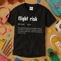 Flight Risk For Frequent Travelers Funny Travel Definition Kids T-Shirt thumb 3