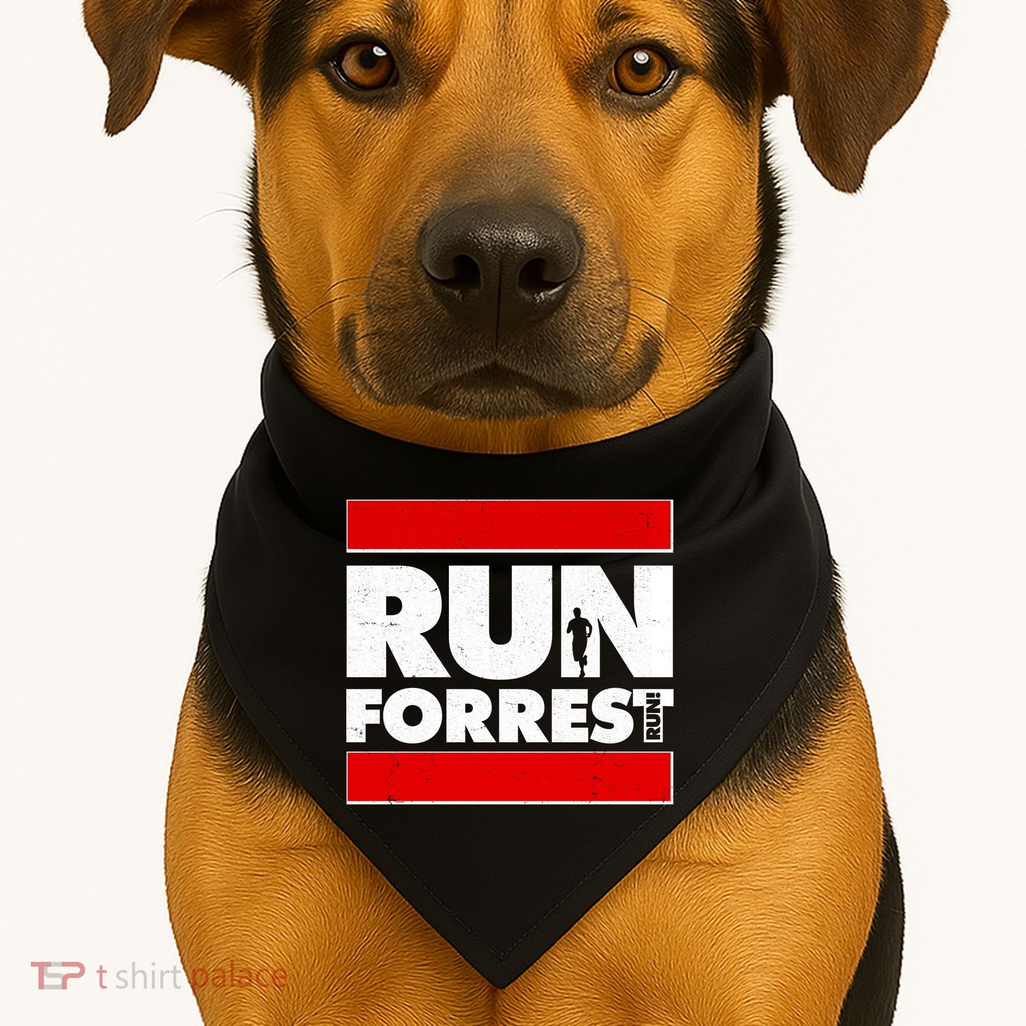 Funny Run Forrest Run Logo USA-Made Doggie Bandana