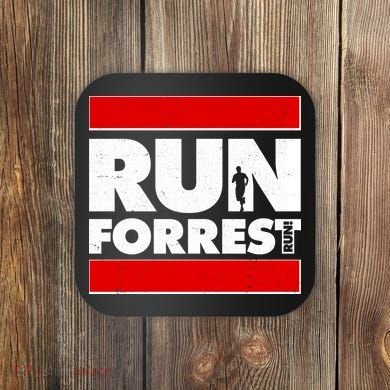 Funny Run Forrest Run Logo Coaster