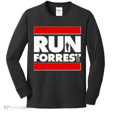 Funny Run Forrest Run Logo Kids Long Sleeve Shirt