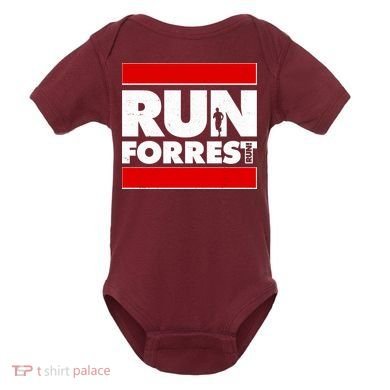 Funny Run Forrest Run Logo Baby Bodysuit