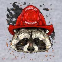 Firefighter Raccoon Fire Department Fireman Trash Panda Women's Sweatshirt thumb 2