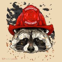 Firefighter Raccoon Fire Department Fireman Trash Panda Tote Bag thumb 4