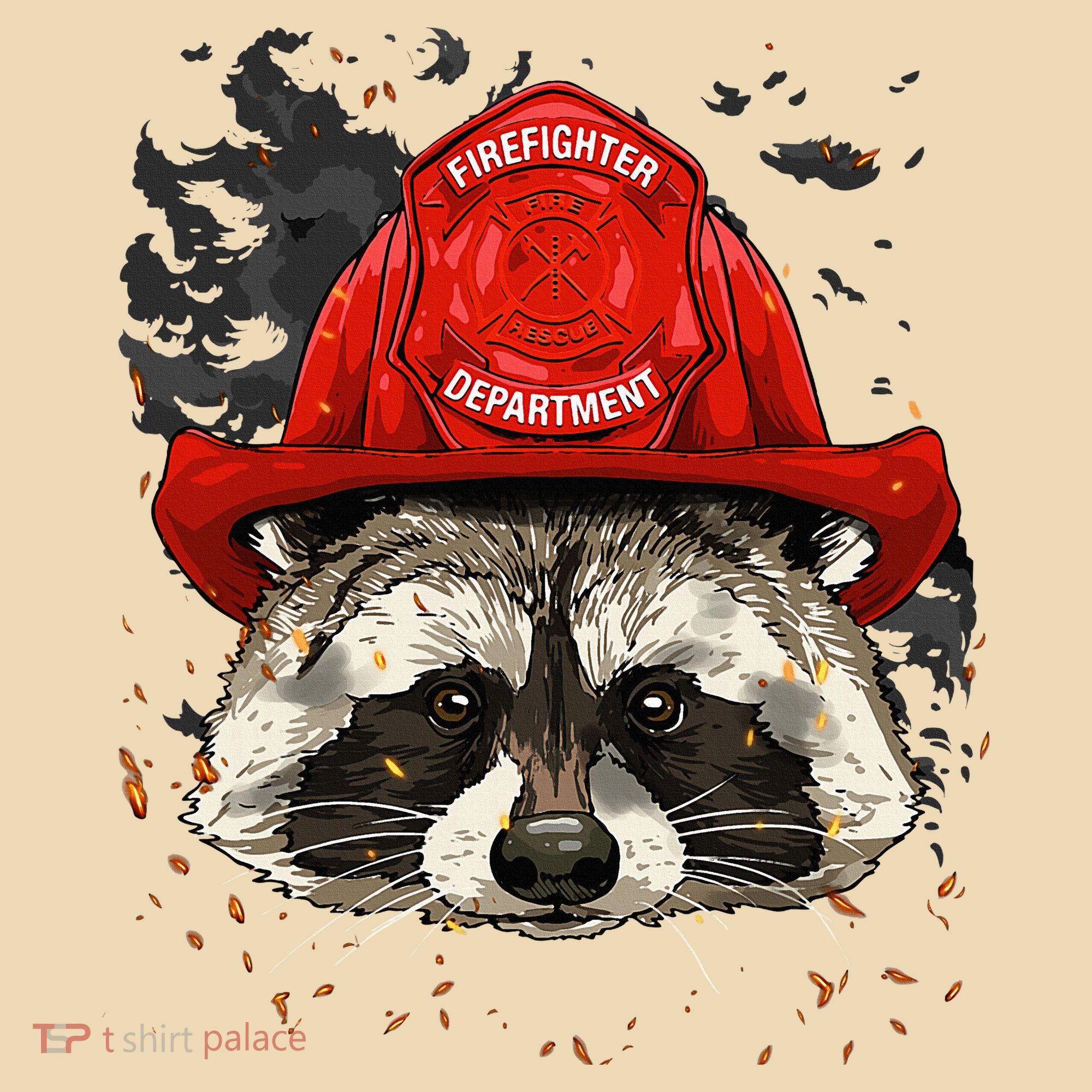Firefighter Raccoon Fire Department Fireman Trash Panda Tote Bag