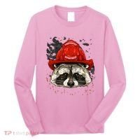 Firefighter Raccoon Fire Department Fireman Trash Panda Long Sleeve Shirt thumb 0