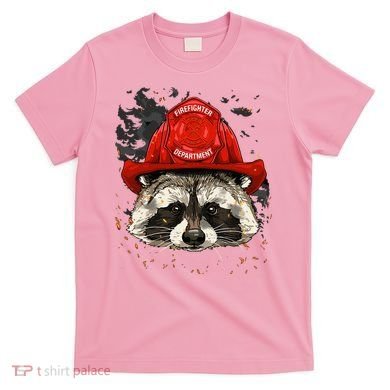 Firefighter Raccoon Fire Department Fireman Trash Panda T-Shirt