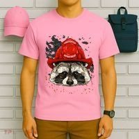 Firefighter Raccoon Fire Department Fireman Trash Panda T-Shirt thumb 6