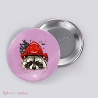 Firefighter Raccoon Fire Department Fireman Trash Panda Button thumb 0