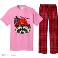 Firefighter Raccoon Fire Department Fireman Trash Panda Pajama Set thumb 0