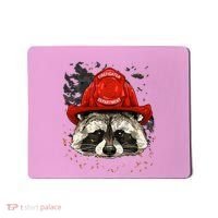 Firefighter Raccoon Fire Department Fireman Trash Panda Mousepad thumb 0