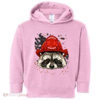 Firefighter Raccoon Fire Department Fireman Trash Panda Toddler Hoodie thumb 0